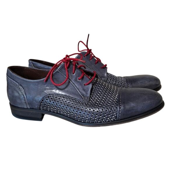 Bacco Bucci Other - Bacco Bucci Men's Shoes Oxford Blue w/ Red Laces Sz 11 Leather